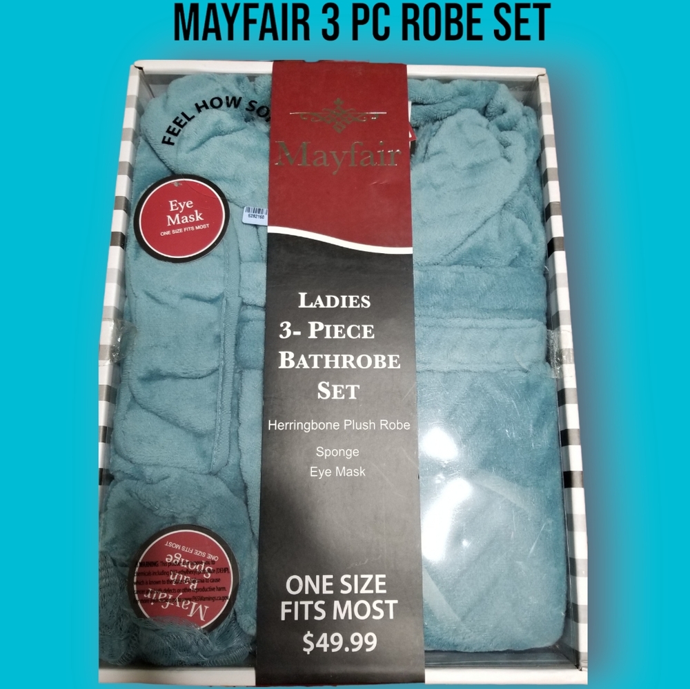 Herringbone Plush 3 Piece Robe Set